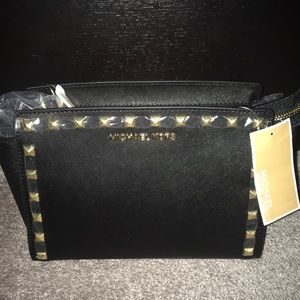 Michael Kors studded Selma messenger purse